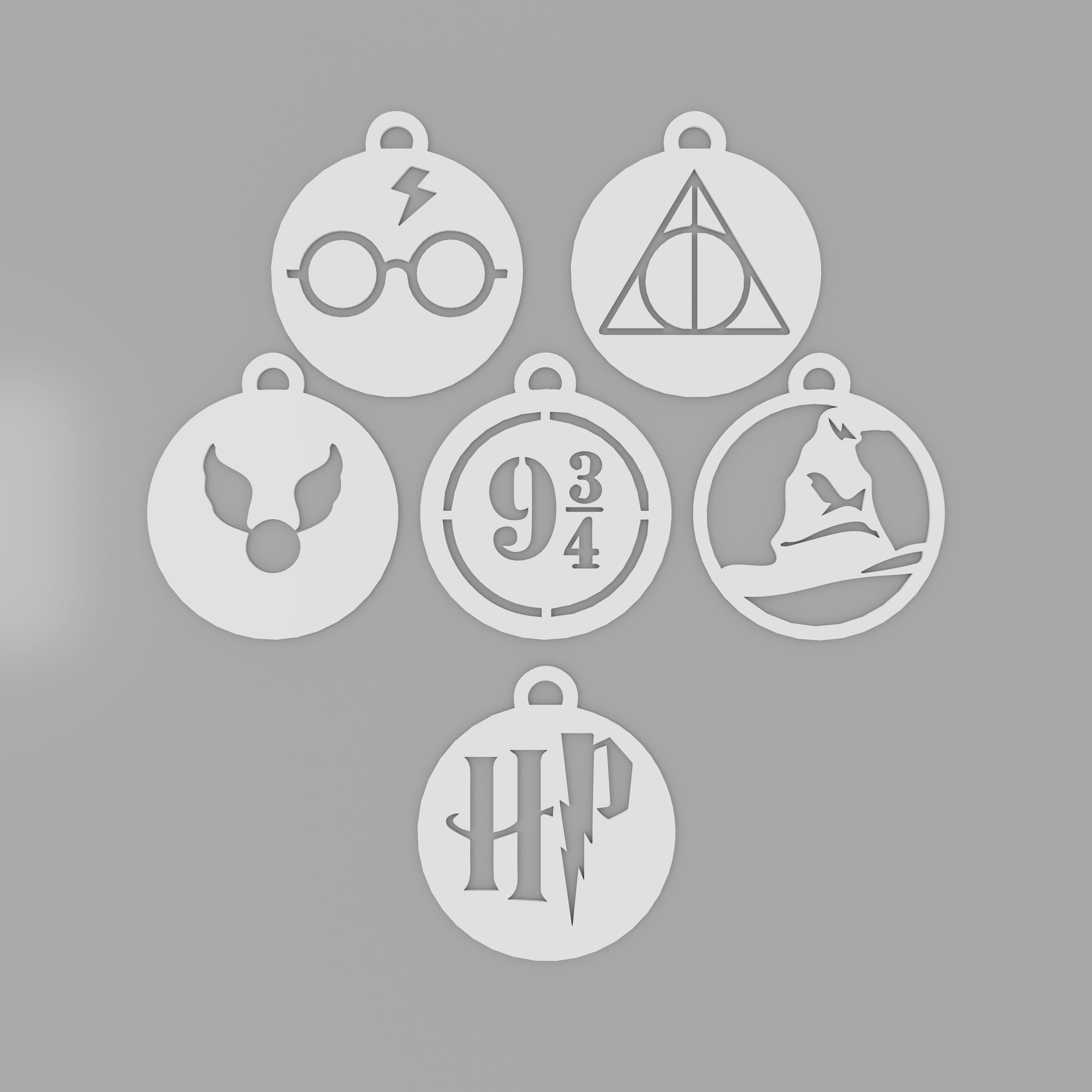 Harry Potter Keychains and Pendants - Fan Art STL Collection 3D print model_3
