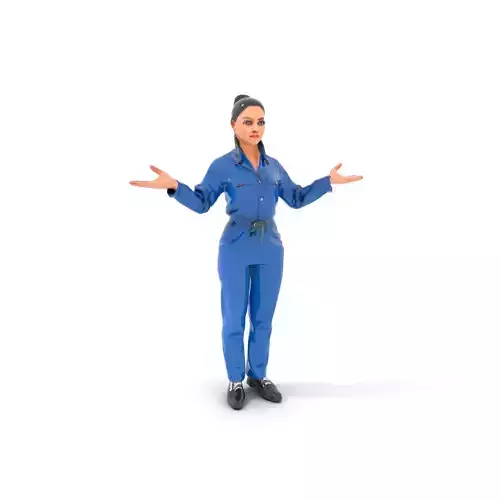 Female Technician Rigged and Animated D Character Model Low-poly 3D model