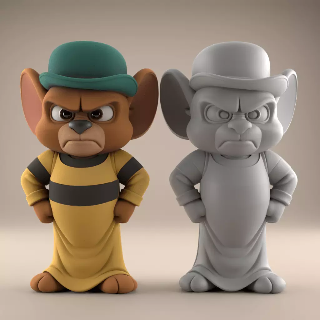 Grumpy Mouse jerry 3D Print STL Cartoon 3D print model_0