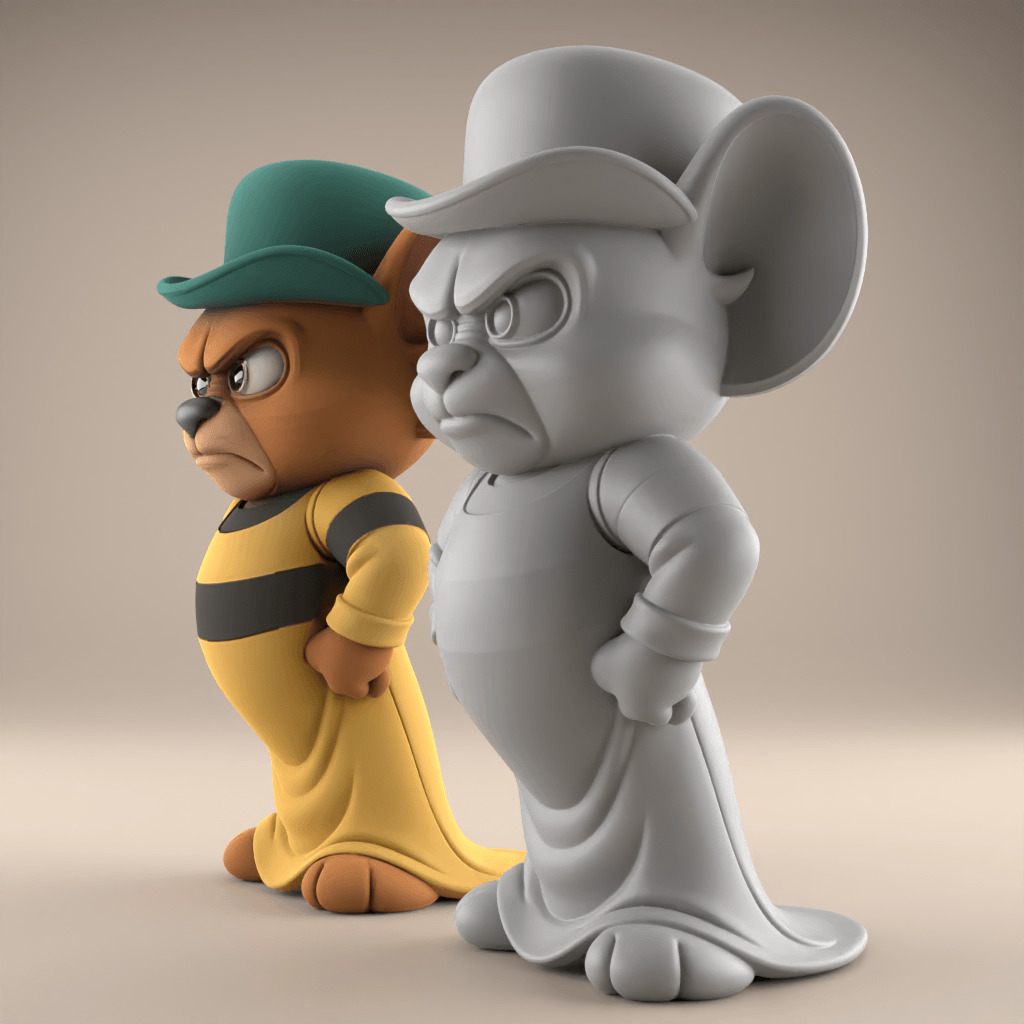 Grumpy Mouse jerry 3D Print STL Cartoon 3D print model_1
