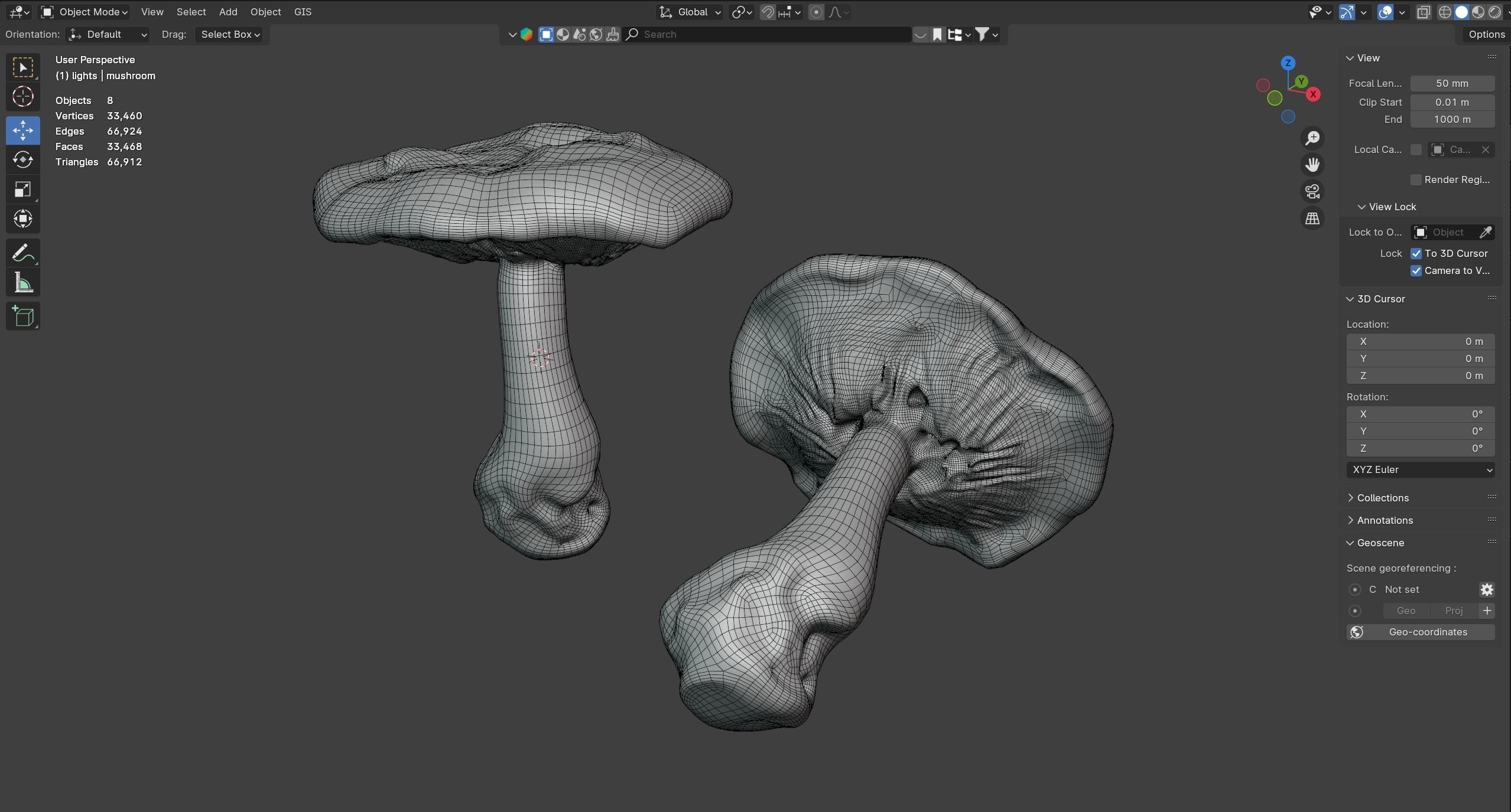 Mushroom 4  Low-poly 3D model_7