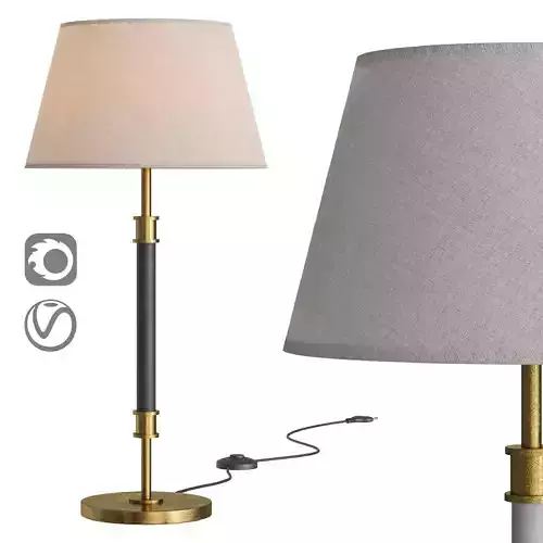 Viator Wrapped White Leather Table Lamp