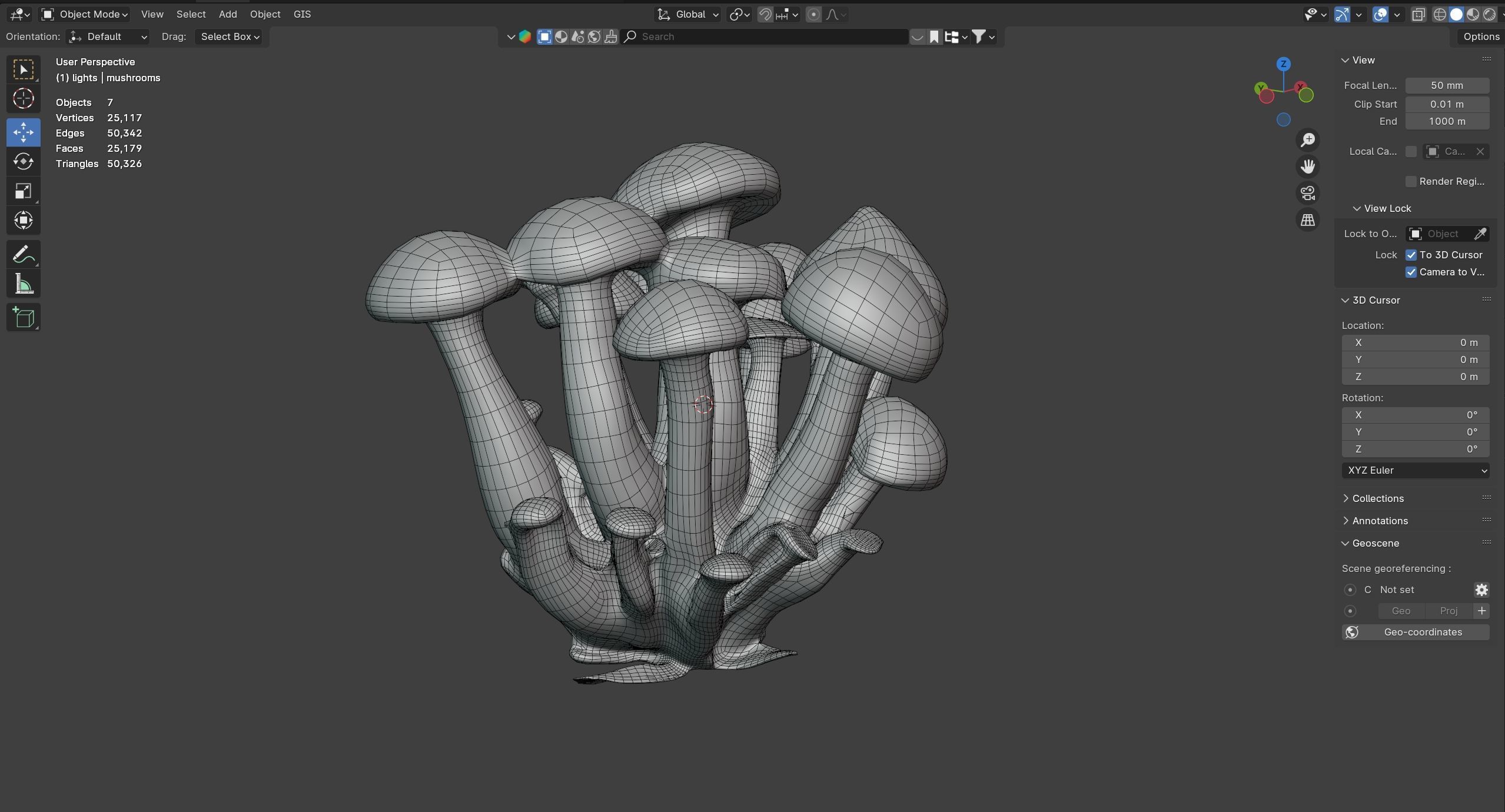 Mushroom 6  Low-poly 3D model_7