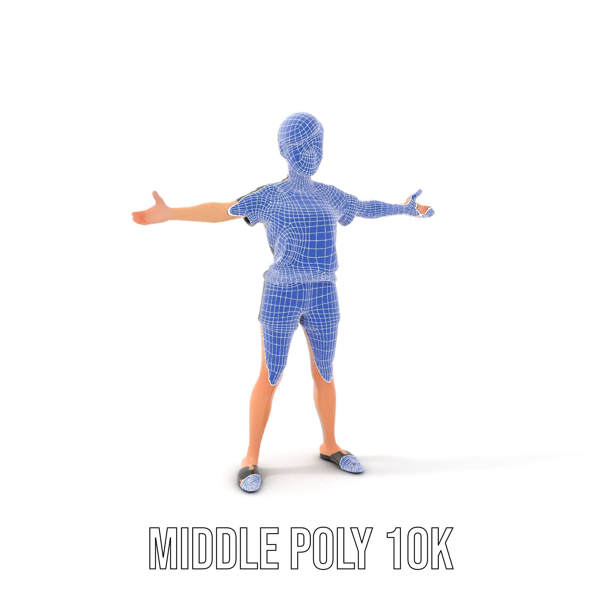 Stylish Shorthaired Female D Character Model Rigged and Animated Low-poly 3D model_24