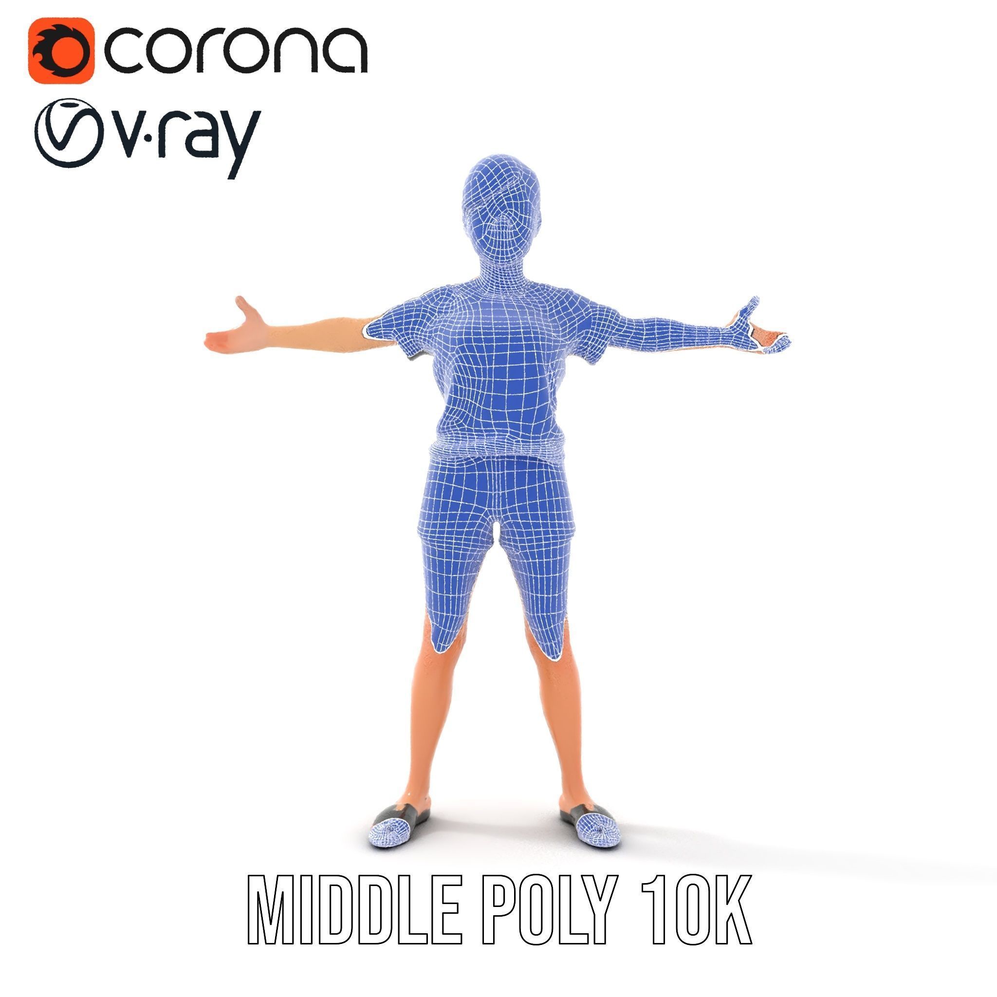 Stylish Shorthaired Female D Character Model Rigged and Animated Low-poly 3D model_32