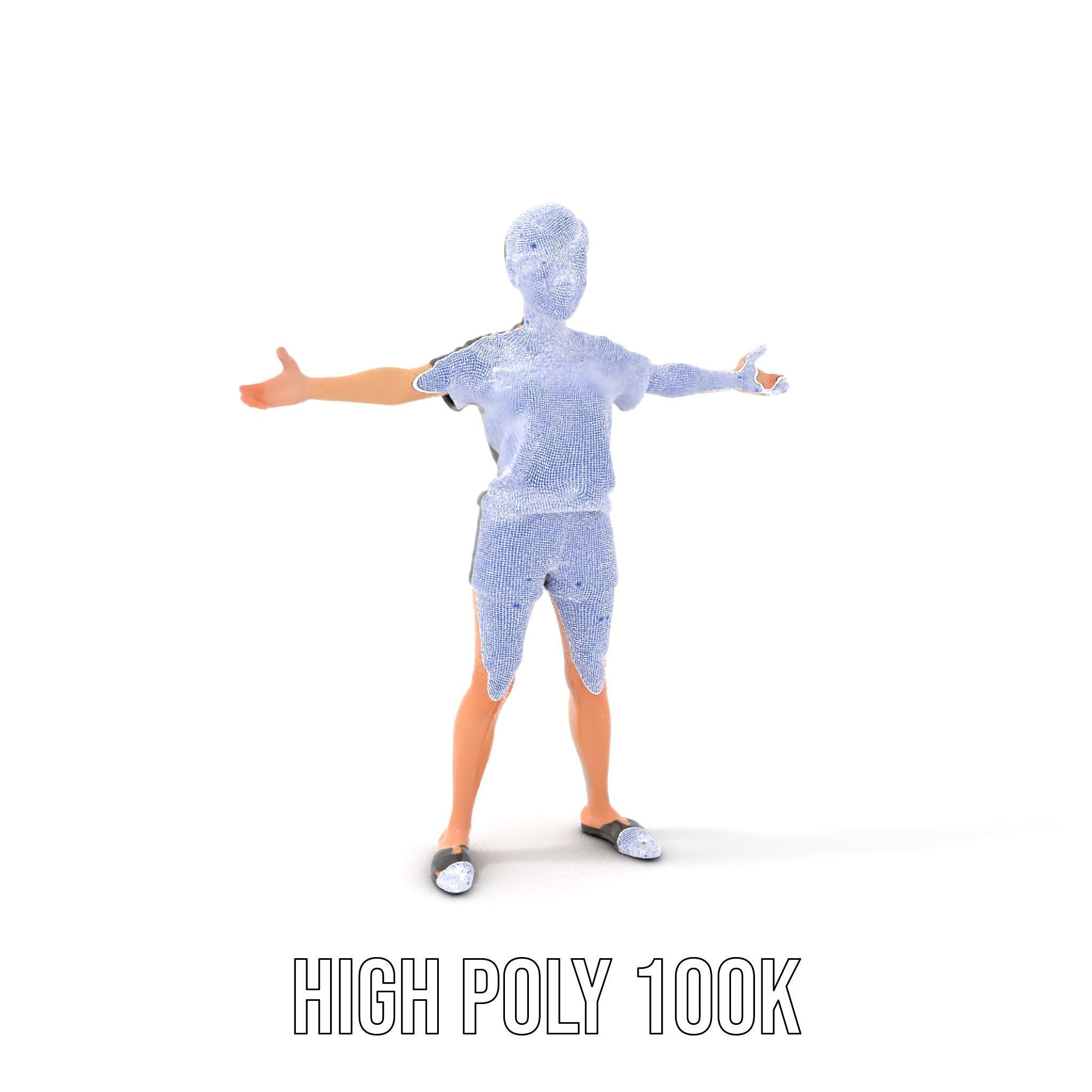 Stylish Shorthaired Female D Character Model Rigged and Animated Low-poly 3D model_4