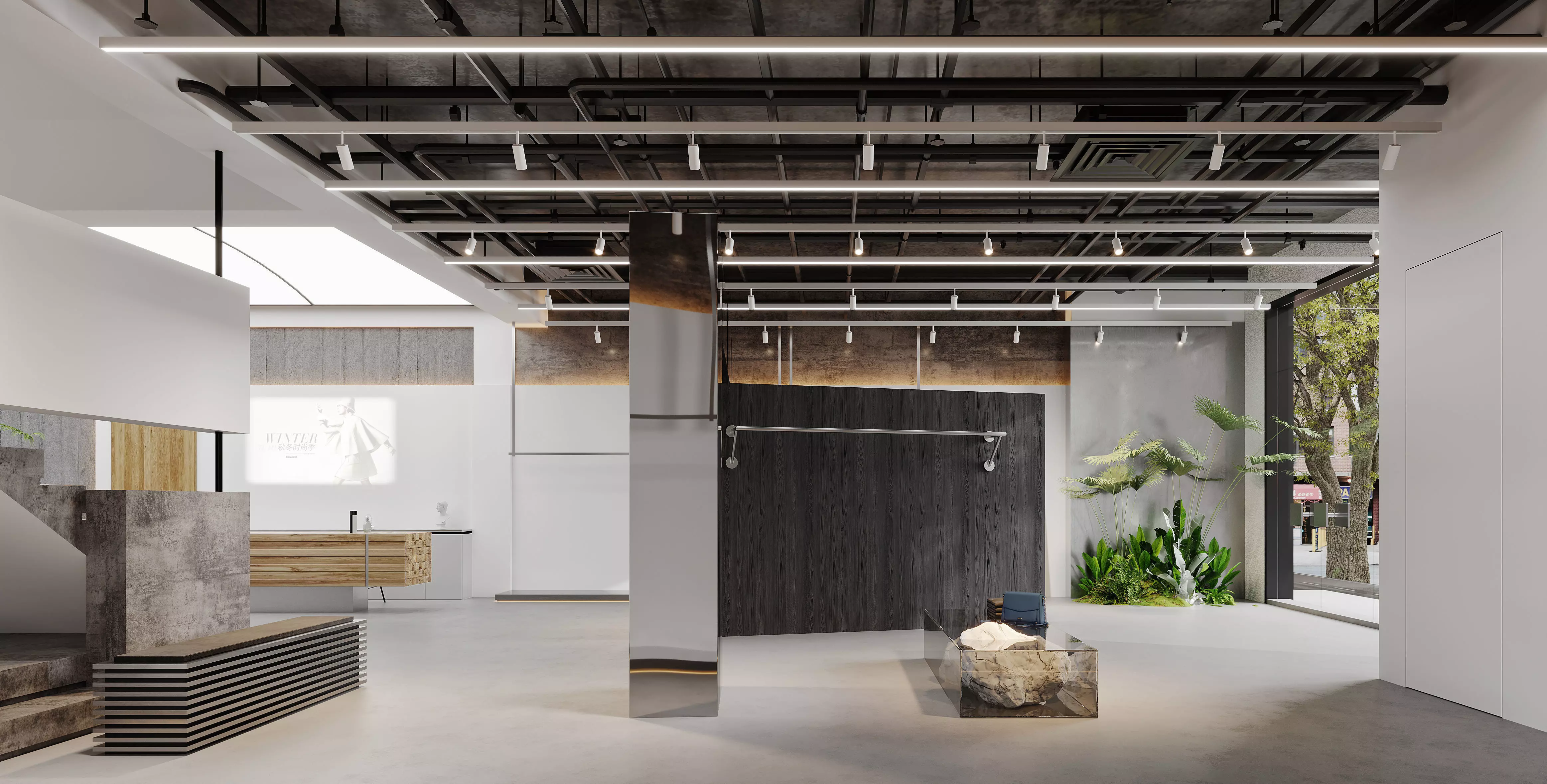 Exhibition Hall interior 3D model_0