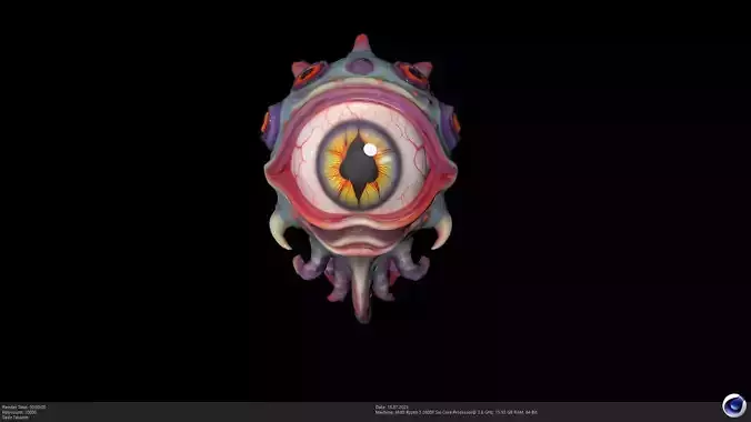 Eyeball Monster Creature - Stylized 3D Model - AI Low-poly 3D model