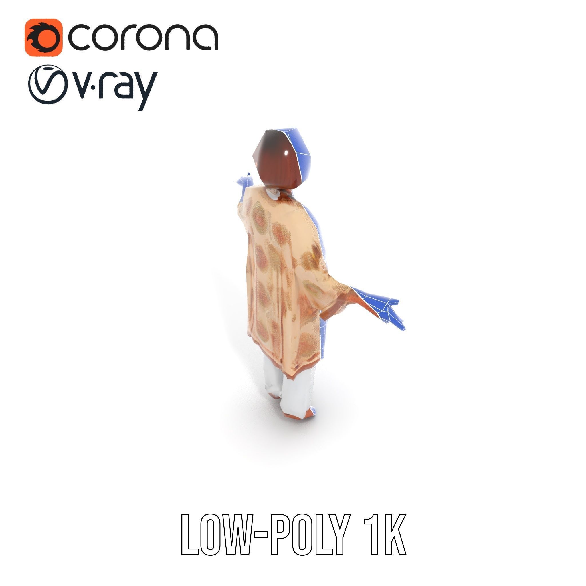 Elegant Elderly Woman Character Model Rigged and Animated Low-poly 3D model_30