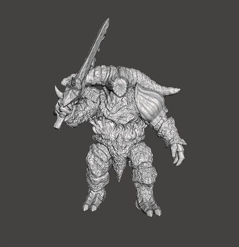 SMELTER DEMON MINIATURE MODEL FOR FANTASY GAMES RPG DND 3D print model