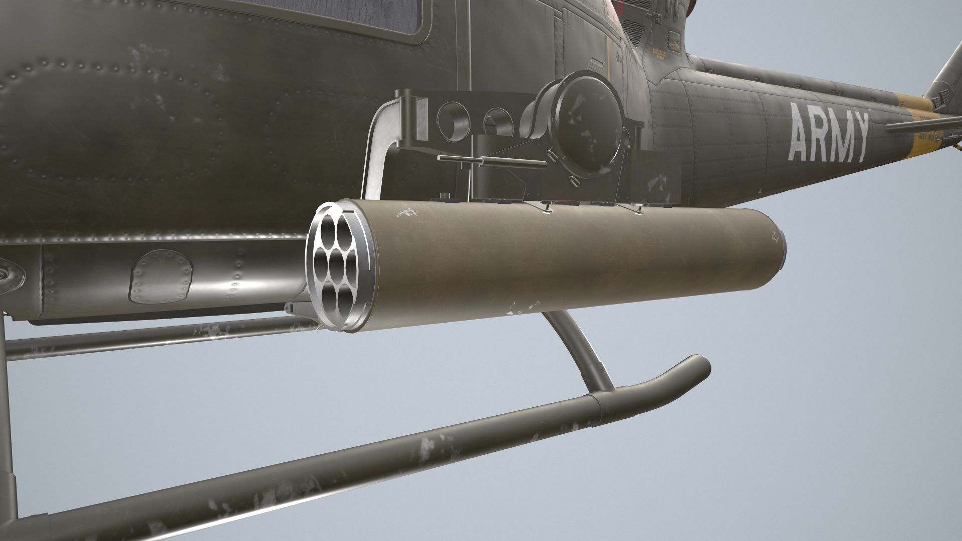 Bell UH-1B US Army Static Low-poly 3D model_16