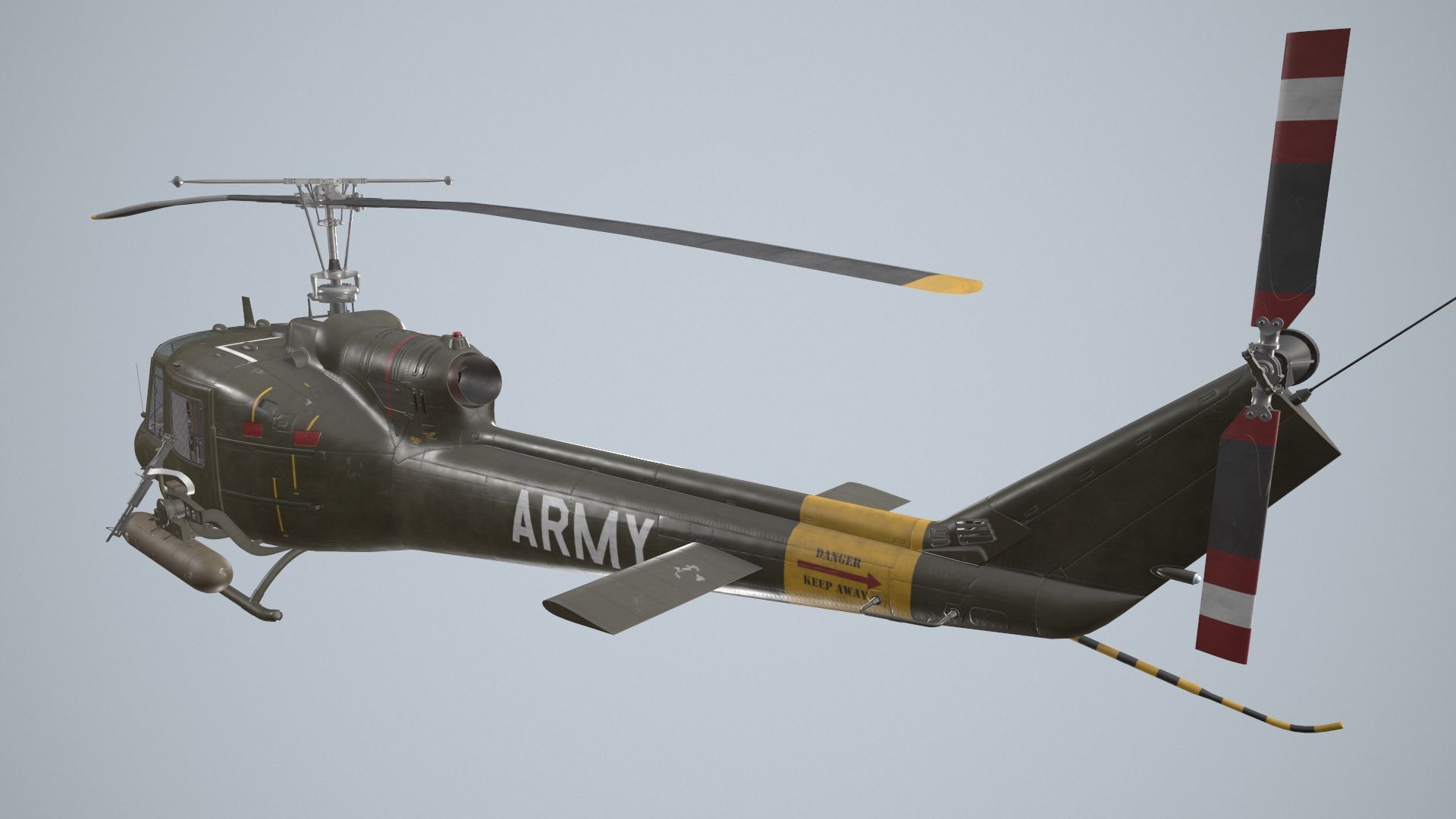 Bell UH-1B US Army Static Low-poly 3D model_4