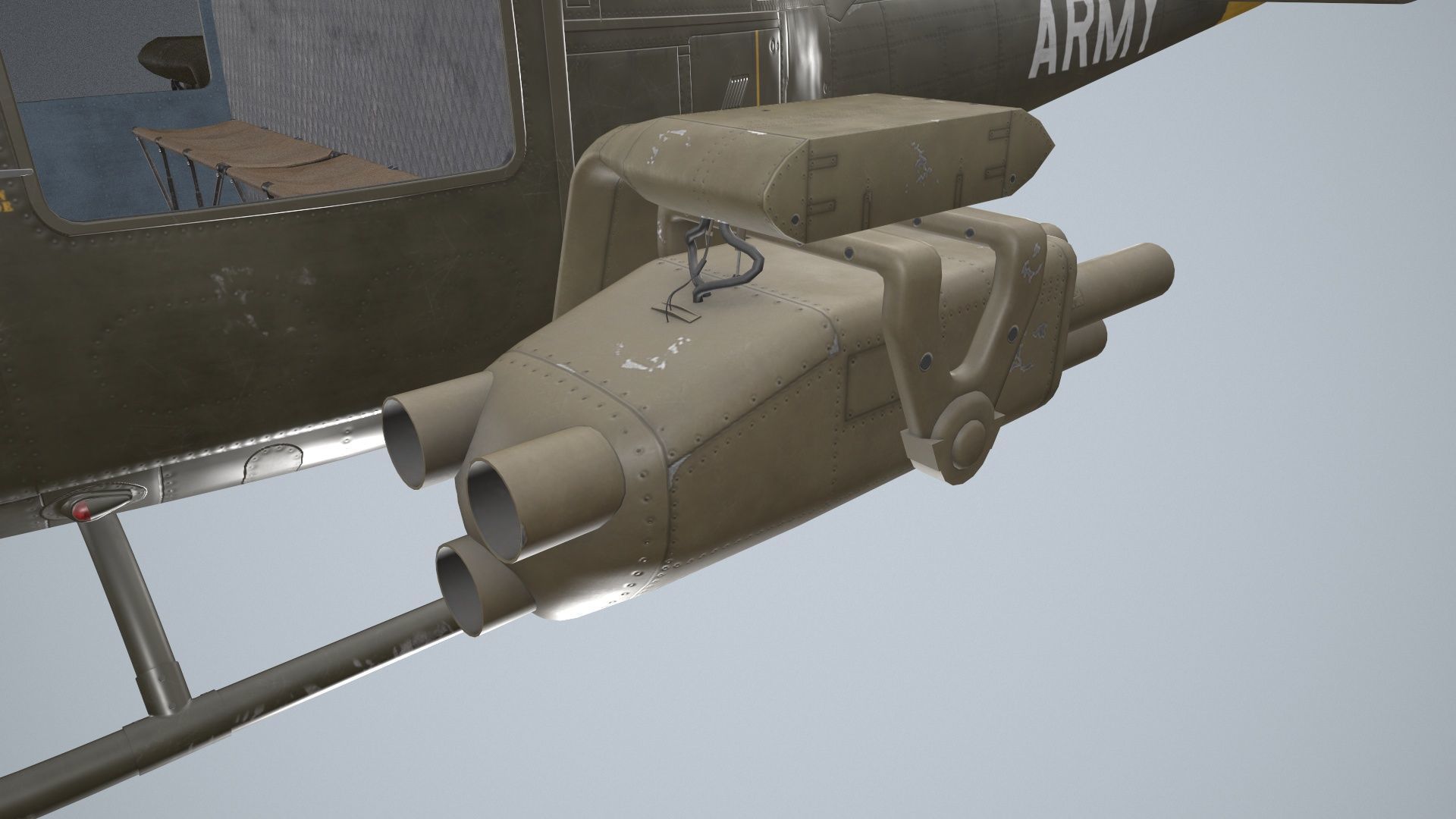 Bell UH-1B US Army Static Low-poly 3D model_19