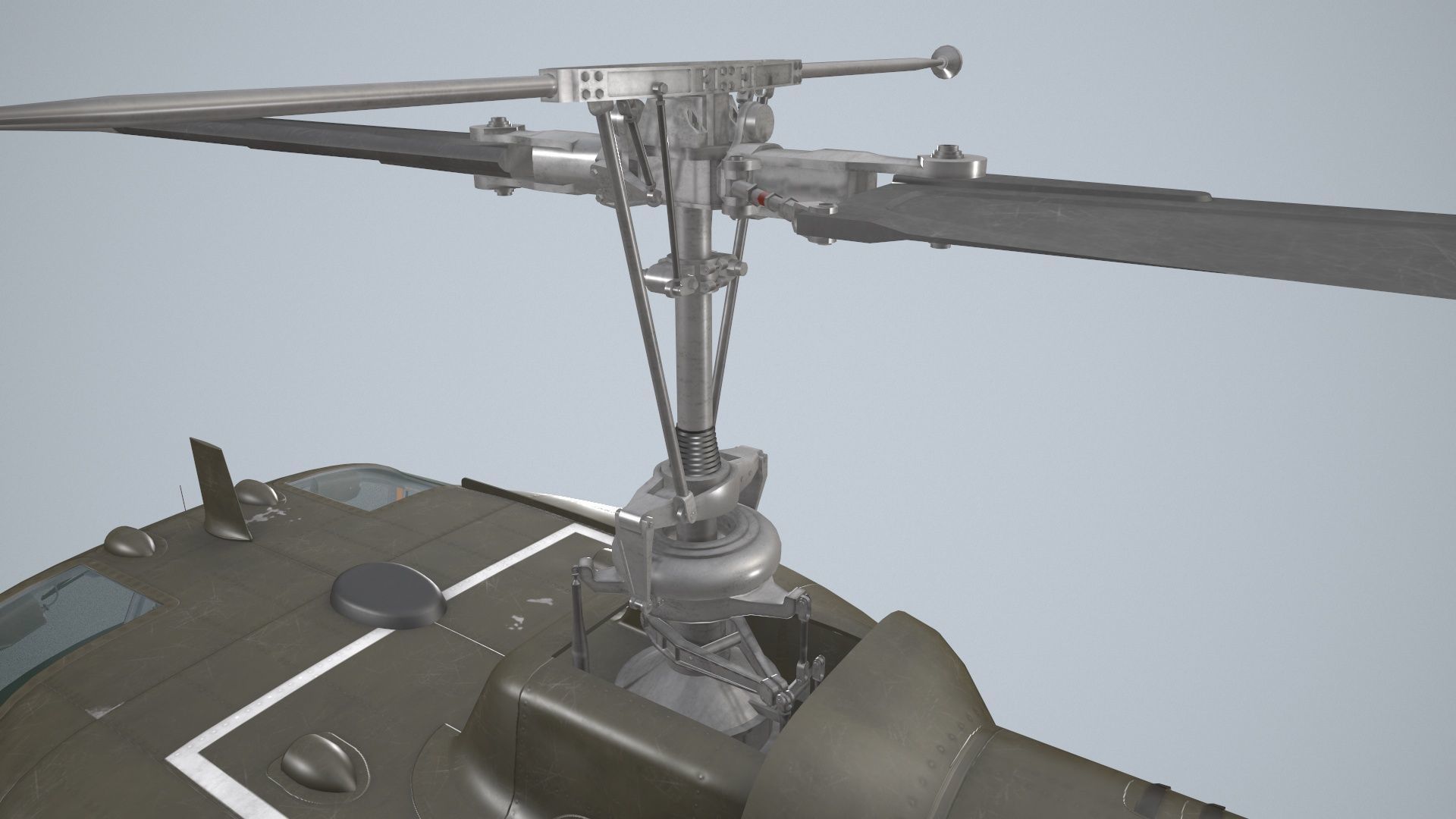 Bell UH-1B US Army Static Low-poly 3D model_11