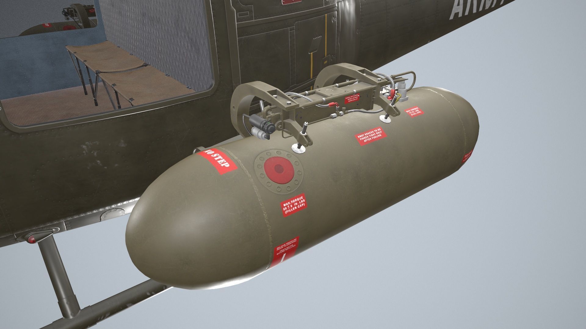 Bell UH-1B US Army Static Low-poly 3D model_20