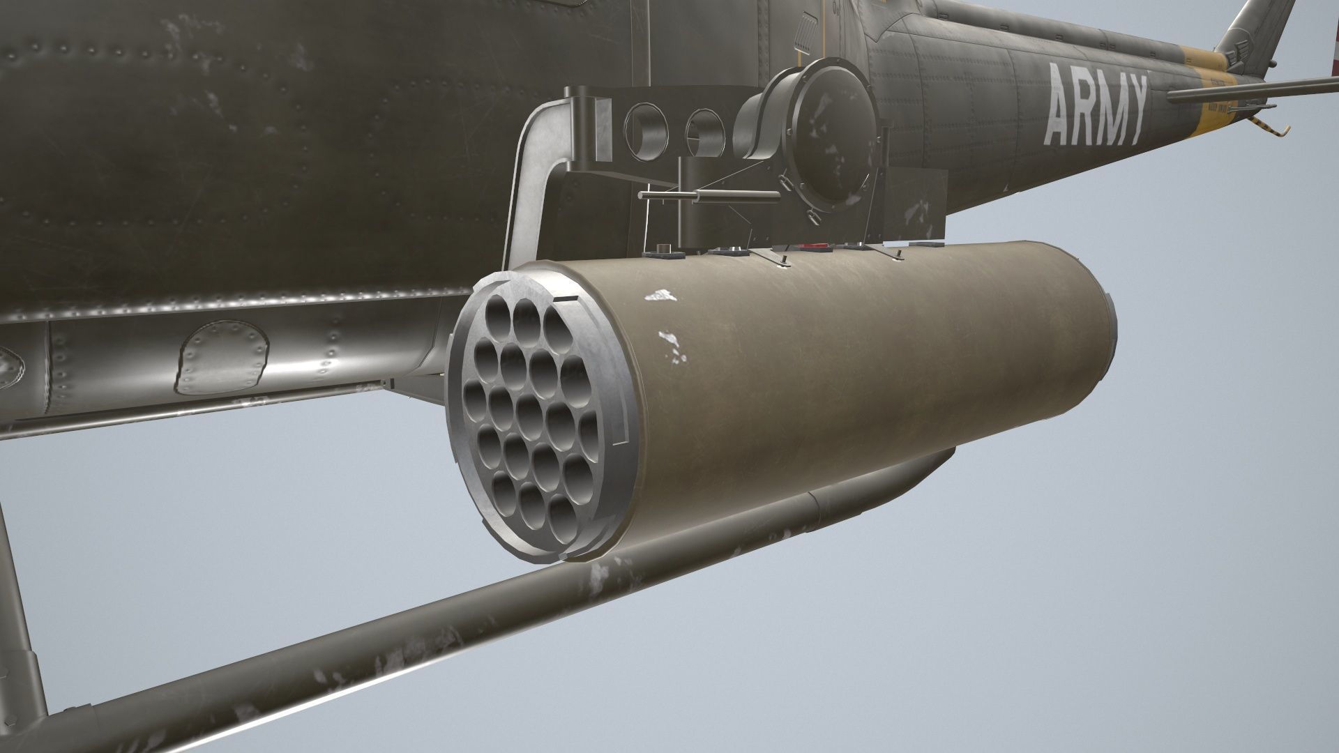 Bell UH-1B US Army Static Low-poly 3D model_17