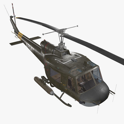 Bell UH-1B US Army Static Low-poly 3D model