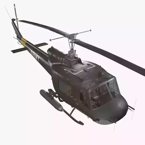 Bell UH-1B US Army Static Low-poly 3D model