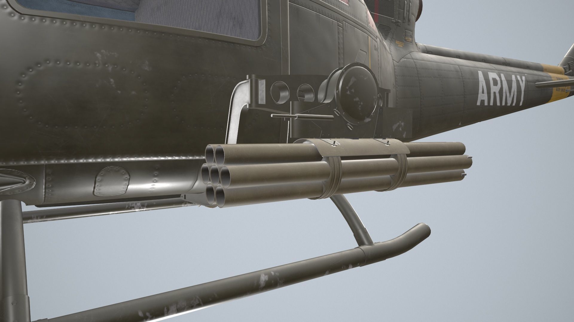 Bell UH-1B US Army Static Low-poly 3D model_15