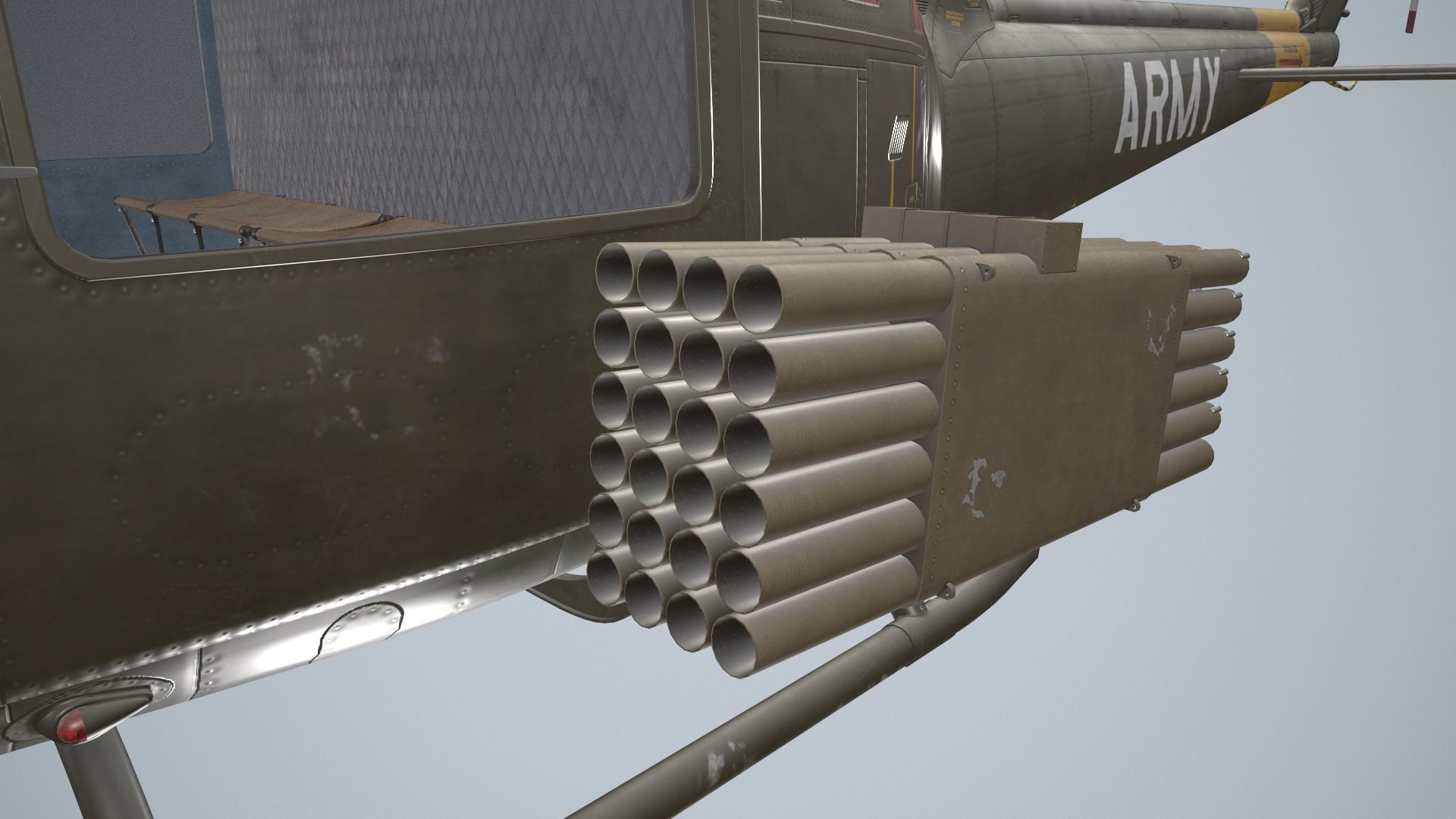 Bell UH-1B US Army Static Low-poly 3D model_18