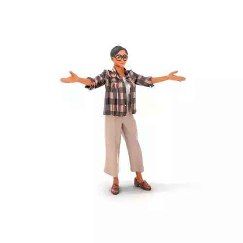 Casual Outfit Female Character Rigged and Animated