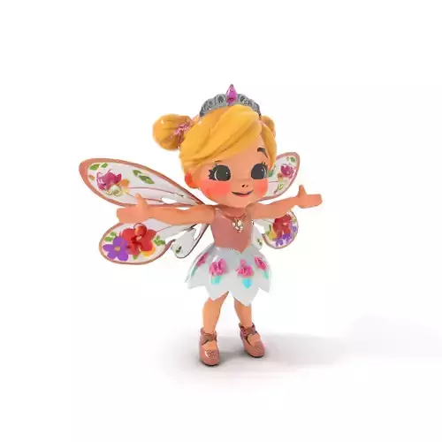 Fairy Princess Child Character Rigged and Animated