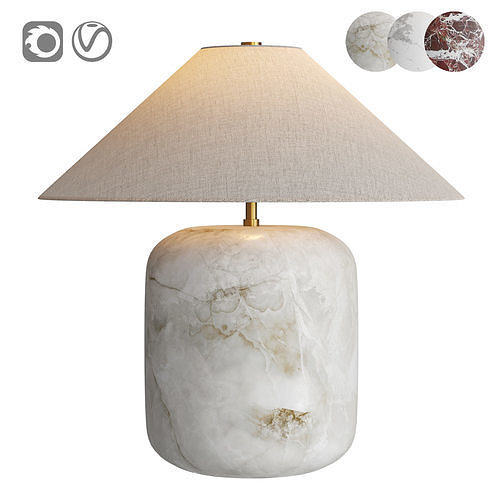 Block Rosso Levanto Marble Table Lamp 3D model