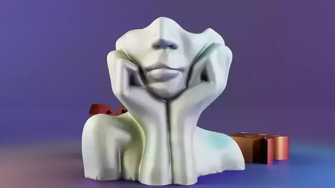 Face Vase Planter 3D print model