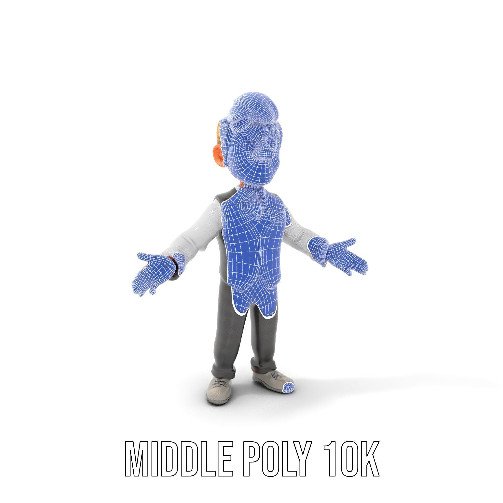 Stylish Young Businessman Rigged and Animated D Character Model Low-poly 3D model_24