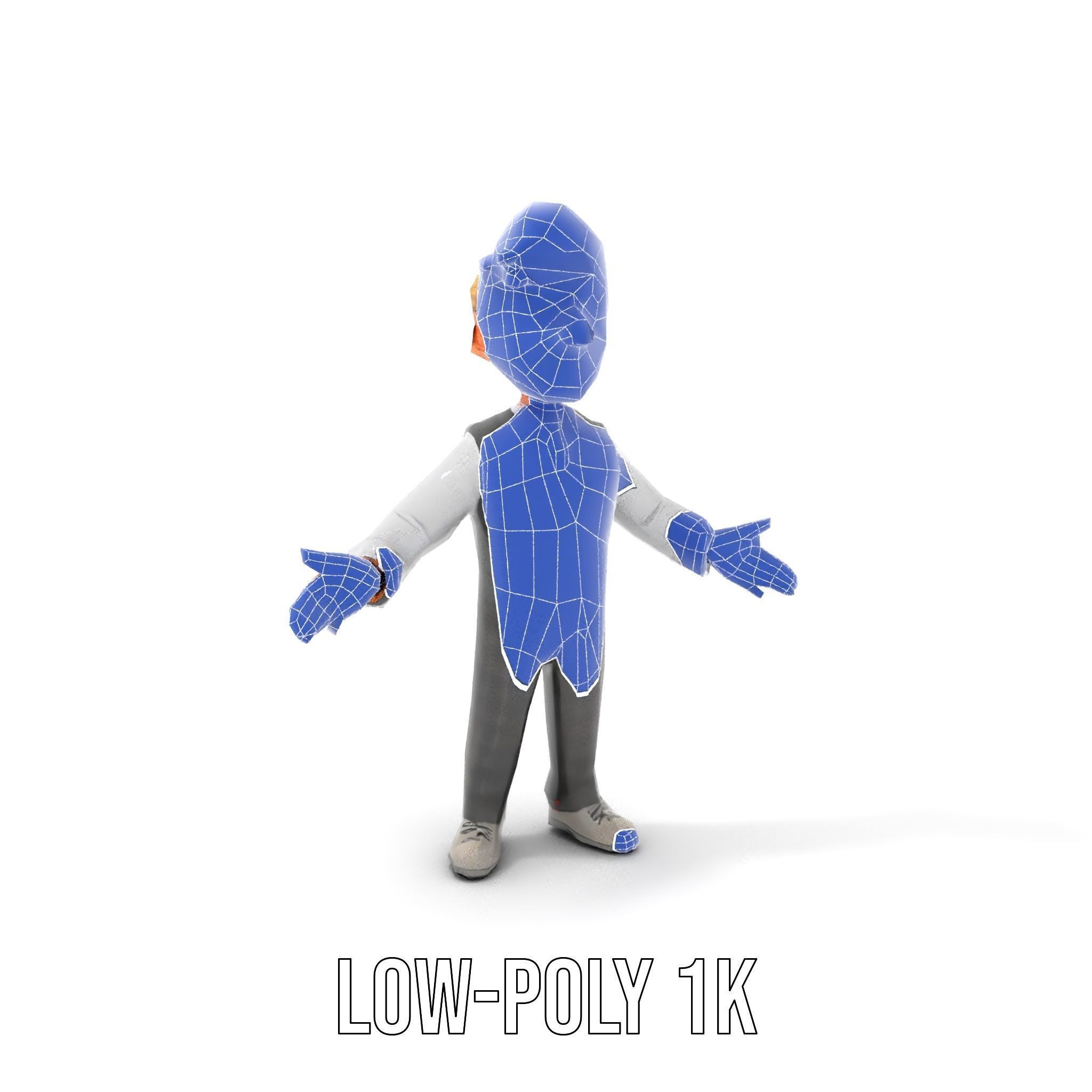 Stylish Young Businessman Rigged and Animated D Character Model Low-poly 3D model_16