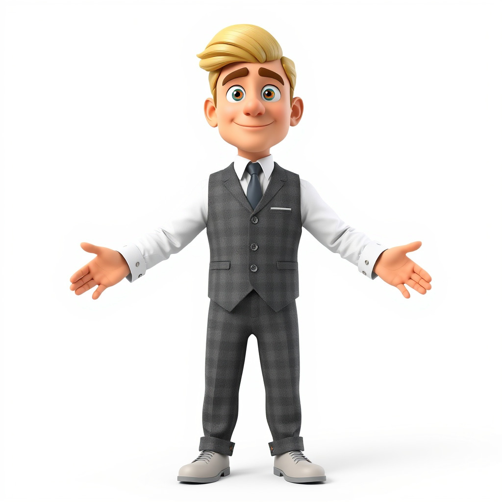 Stylish Young Businessman Rigged and Animated D Character Model Low-poly 3D model_2