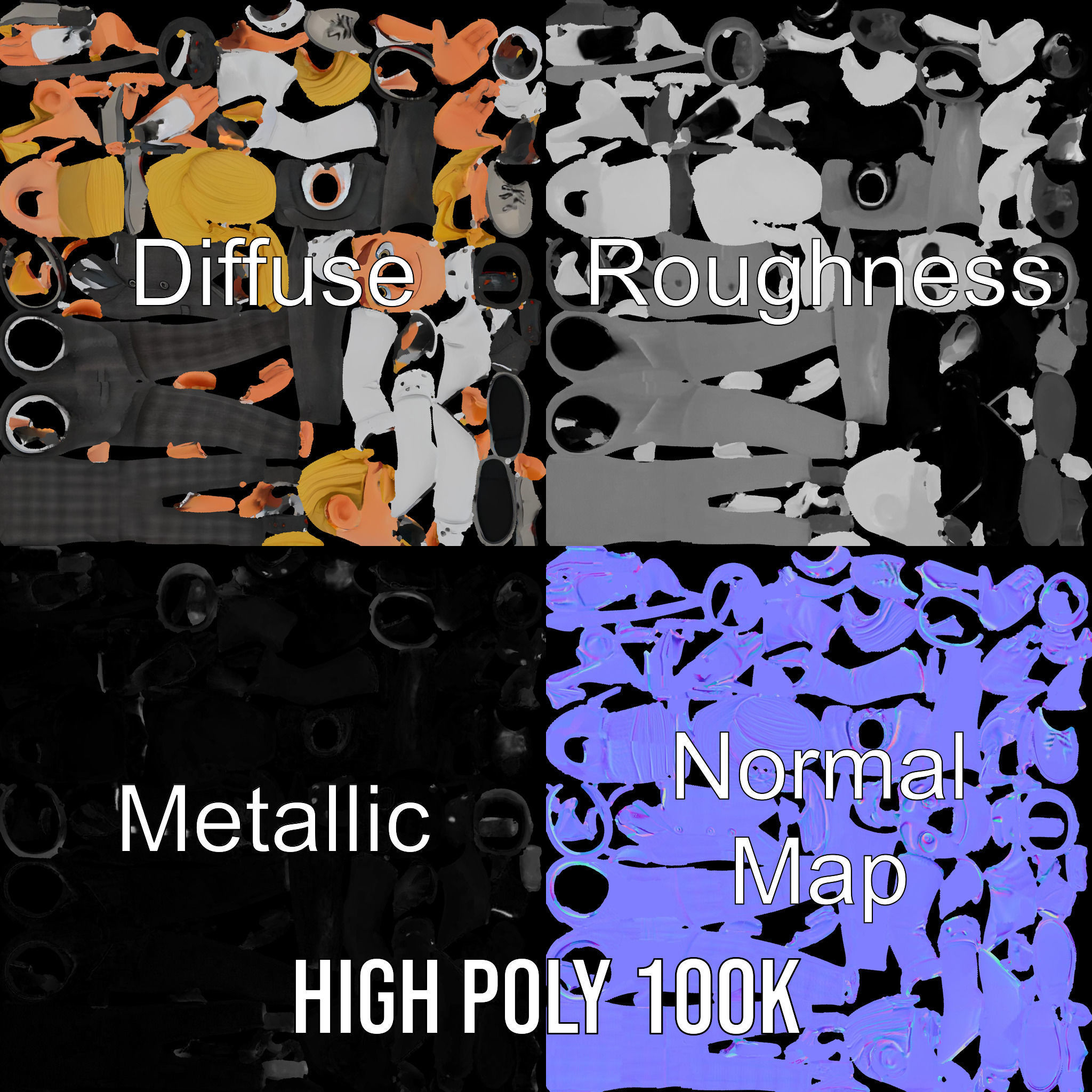 Stylish Young Businessman Rigged and Animated D Character Model Low-poly 3D model_3