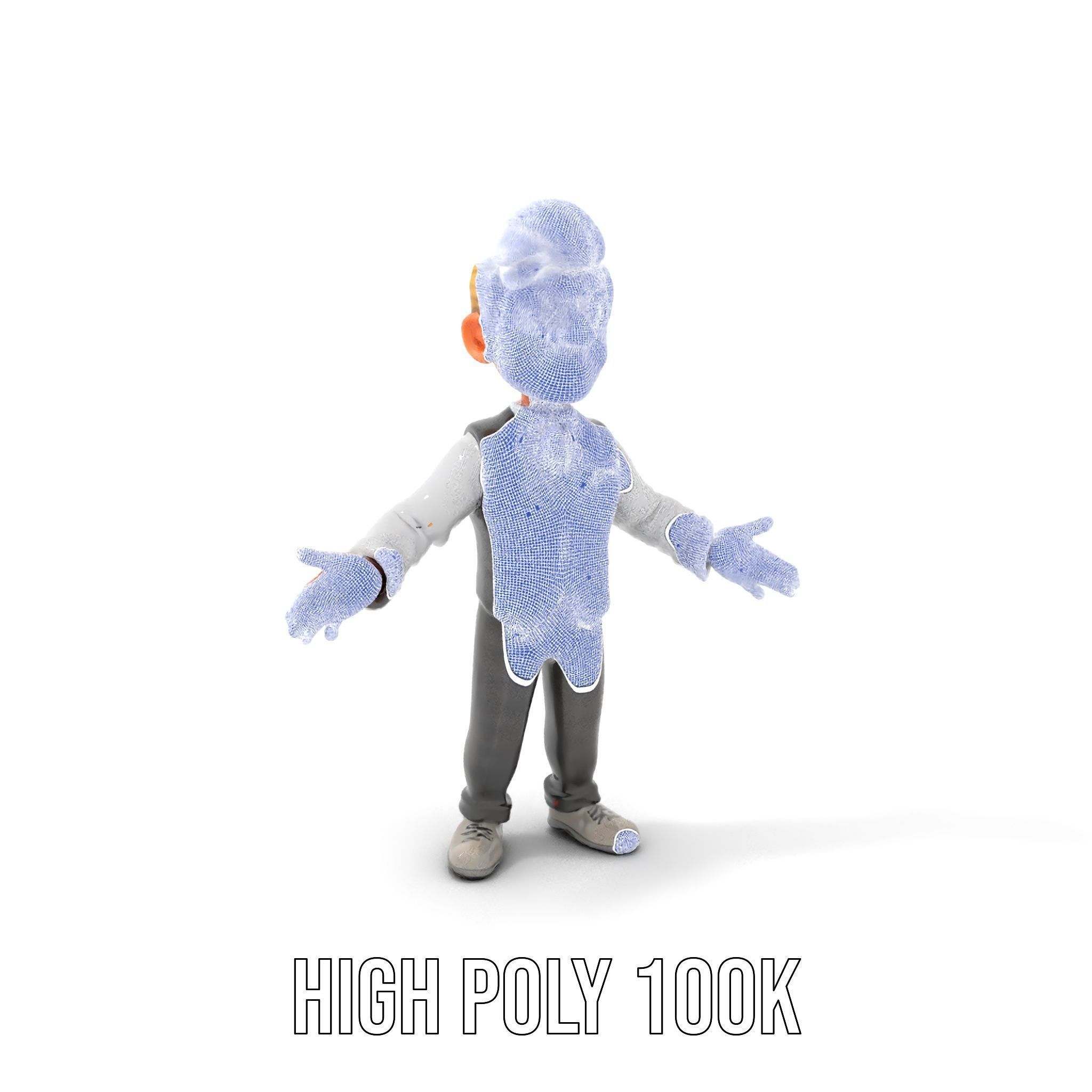 Stylish Young Businessman Rigged and Animated D Character Model Low-poly 3D model_4