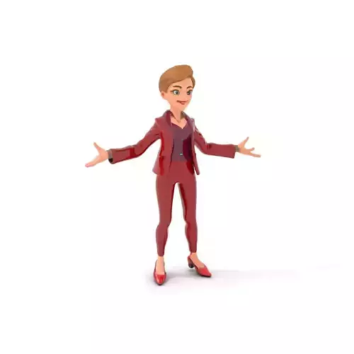 Stylish Businesswoman D Model Rigged and Animated