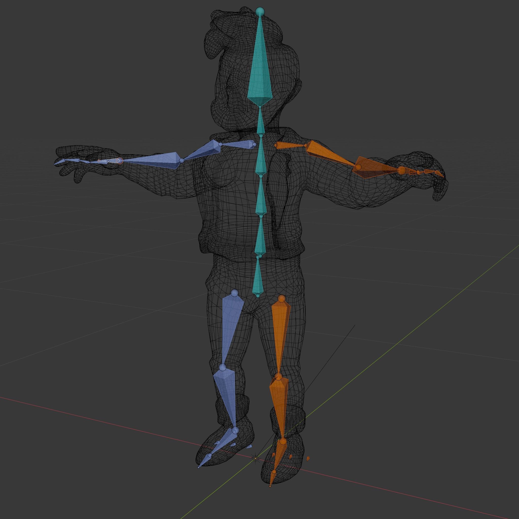 Stylish Bearded Character with Denim Jacket Rigged and Animated Low-poly 3D model_5
