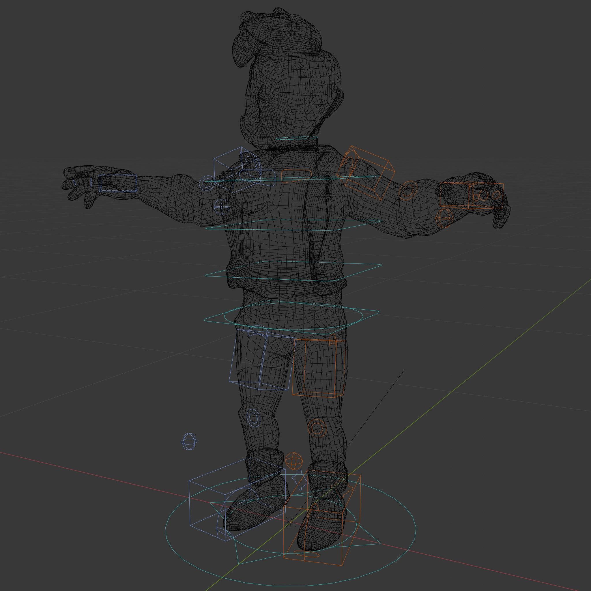 Stylish Bearded Character with Denim Jacket Rigged and Animated Low-poly 3D model_6