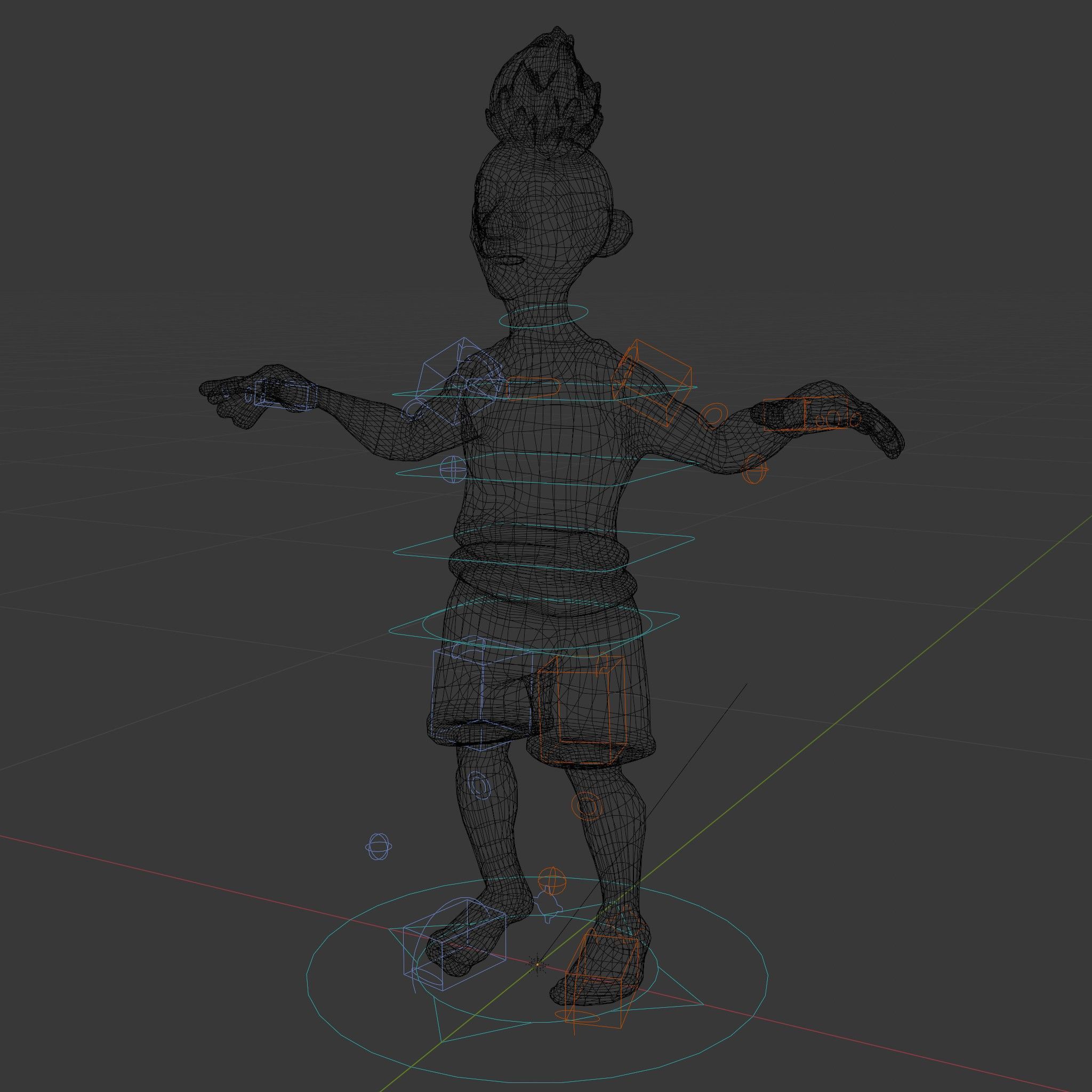 Youthful Cartoon Character Rigged and Animated Low-poly 3D model_5