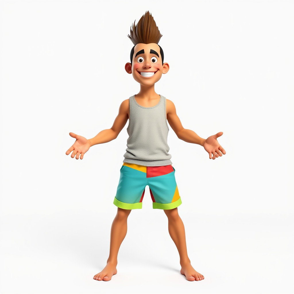 Youthful Cartoon Character Rigged and Animated Low-poly 3D model_2