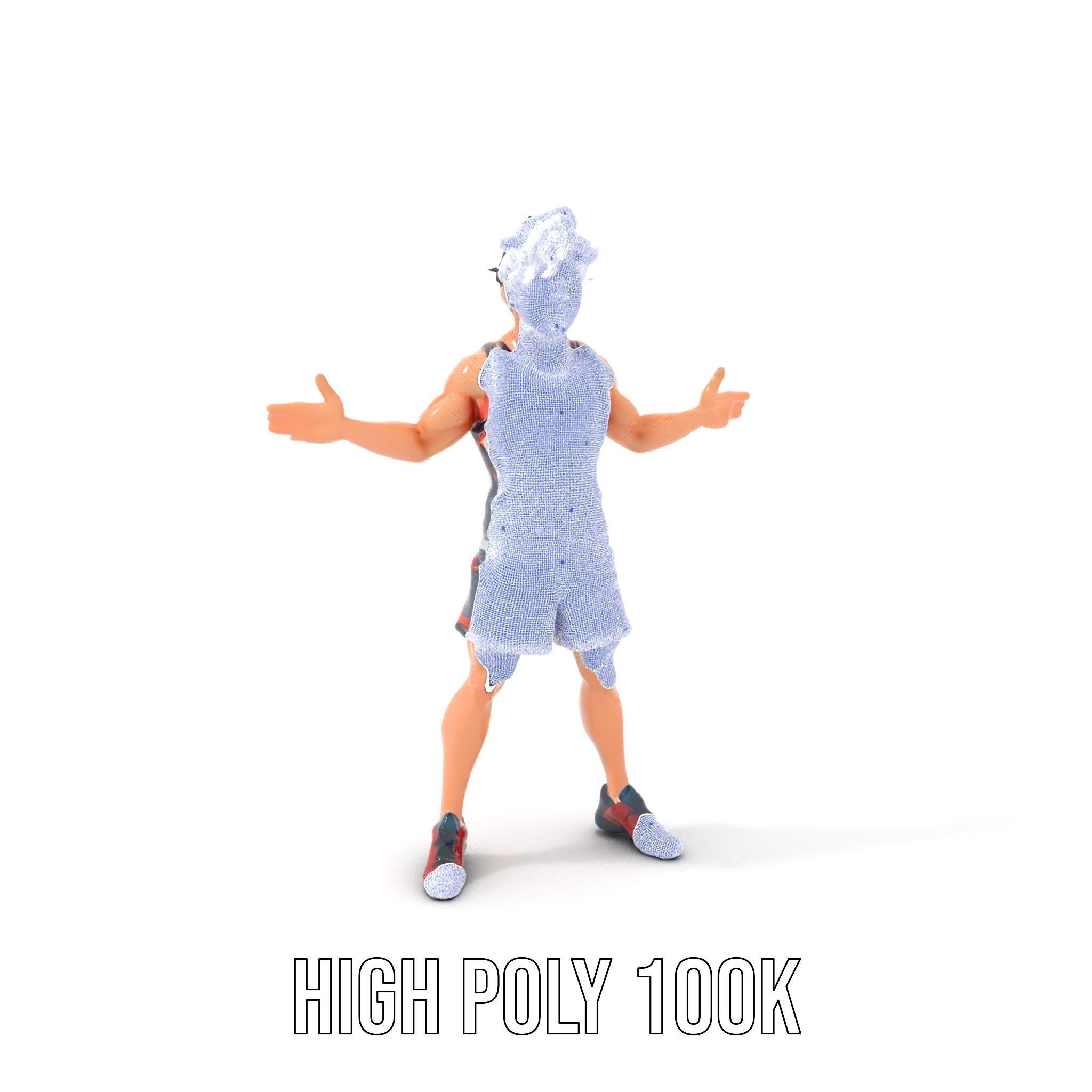 Rigged and Animated D Basketball Player Character Model Low-poly 3D model_4
