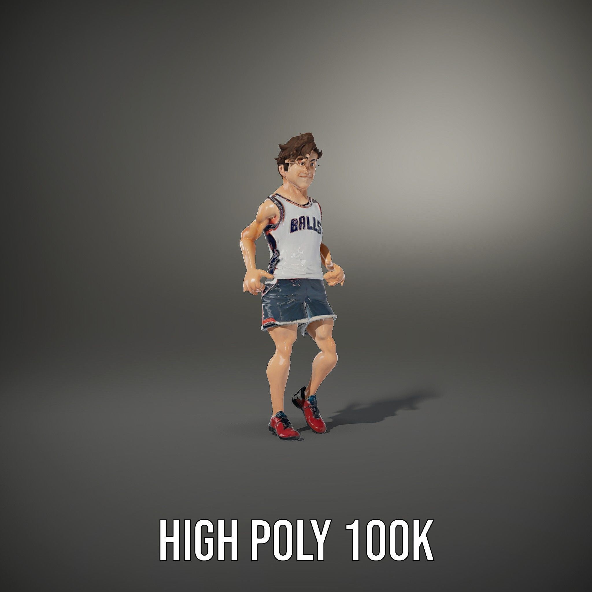 Rigged and Animated D Basketball Player Character Model Low-poly 3D model_9