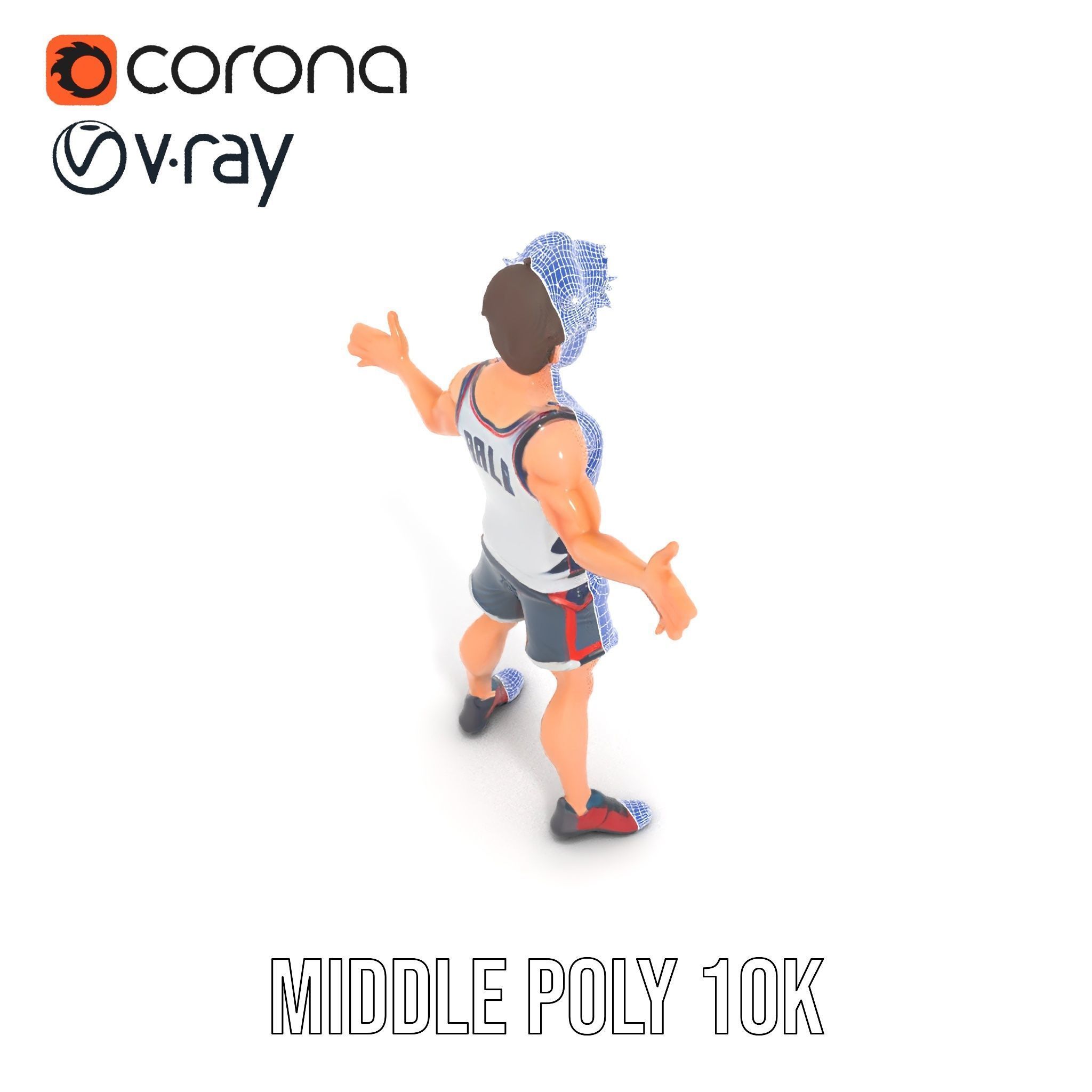 Rigged and Animated D Basketball Player Character Model Low-poly 3D model_16