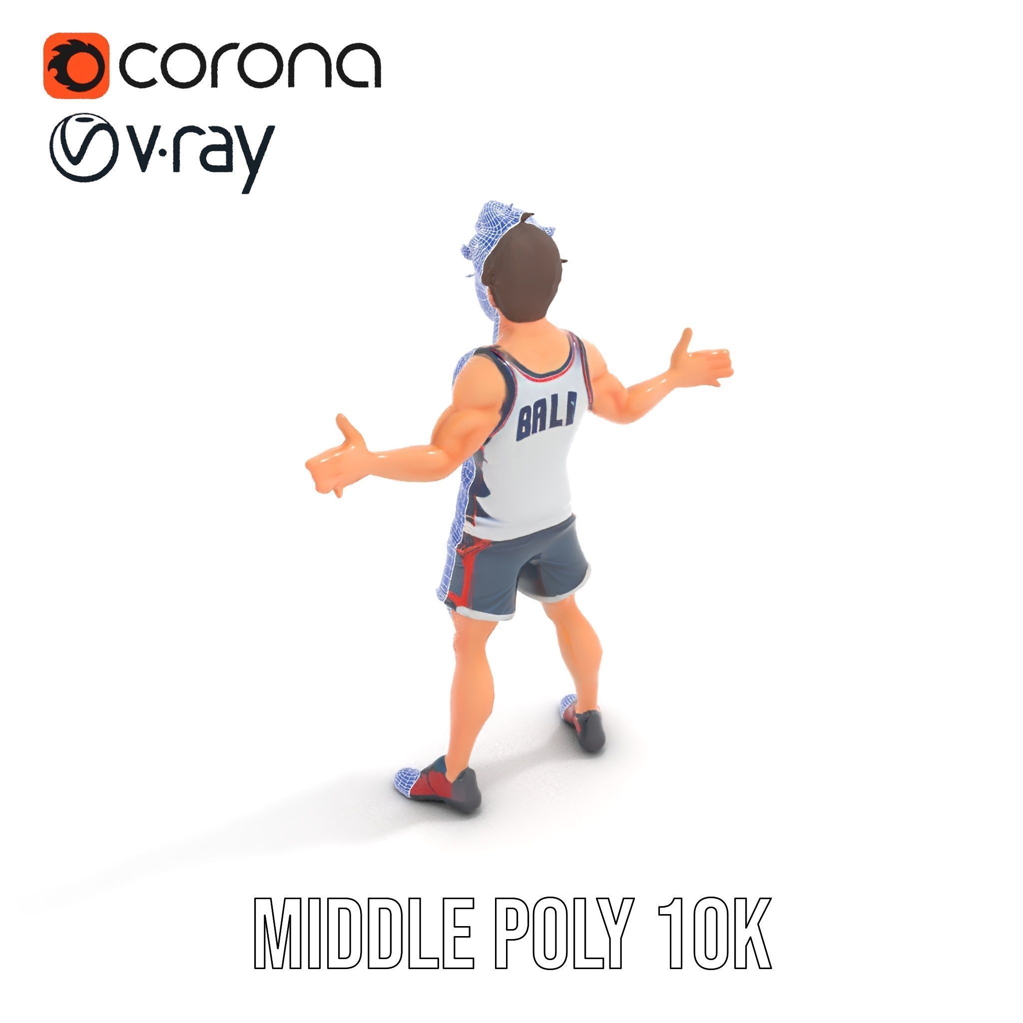 Rigged and Animated D Basketball Player Character Model Low-poly 3D model_19