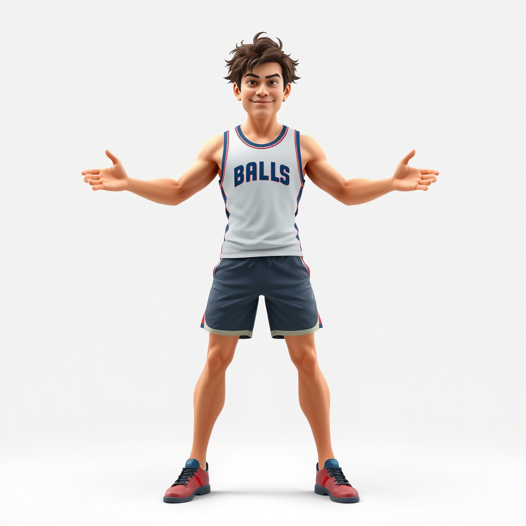 Rigged and Animated D Basketball Player Character Model Low-poly 3D model_2