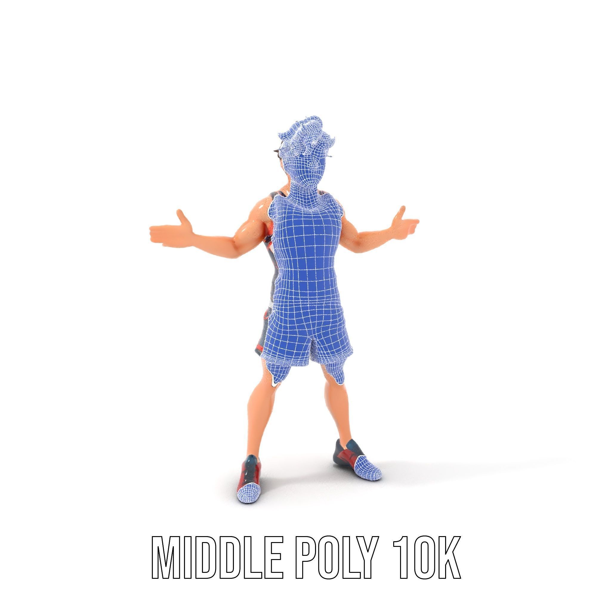 Rigged and Animated D Basketball Player Character Model Low-poly 3D model_34