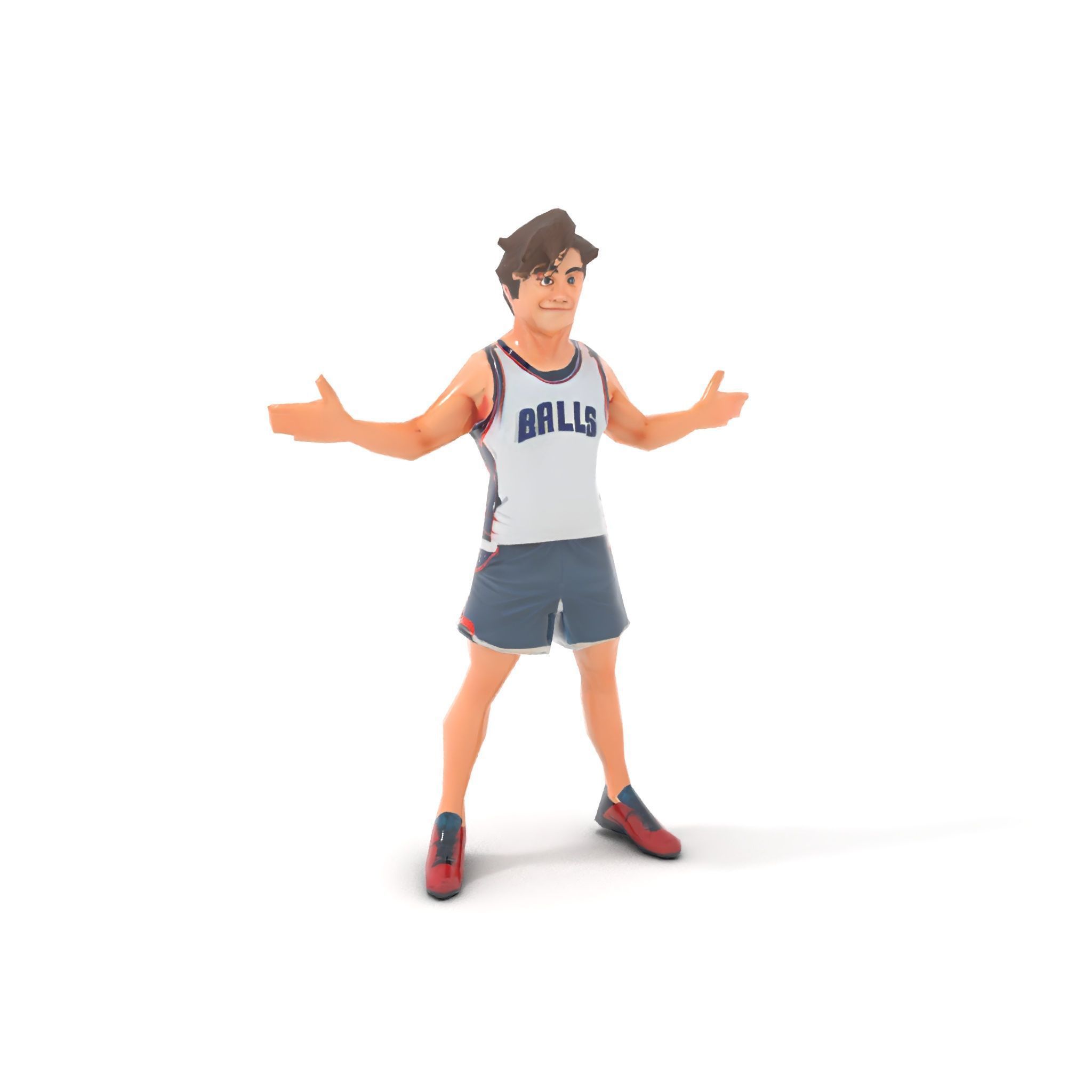 Rigged and Animated D Basketball Player Character Model Low-poly 3D model_22