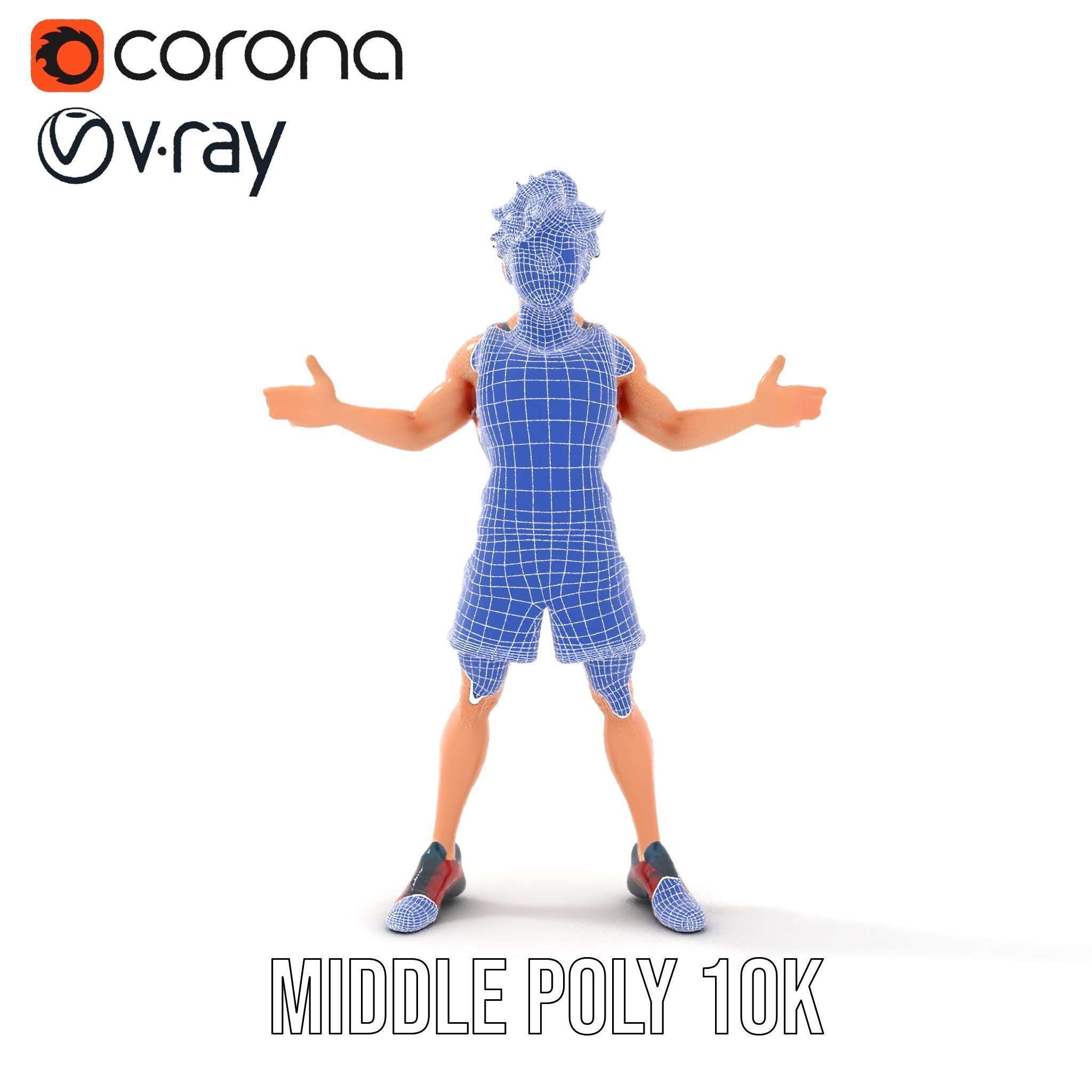 Rigged and Animated D Basketball Player Character Model Low-poly 3D model_29