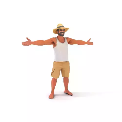 Explorer Character Rigged and Animated with PBR Textures Low-poly 3D model