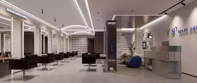 modern hair salon interior