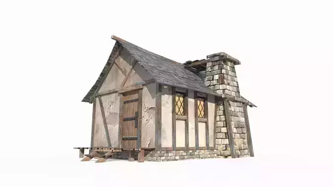 Hand drawn style medieval houses