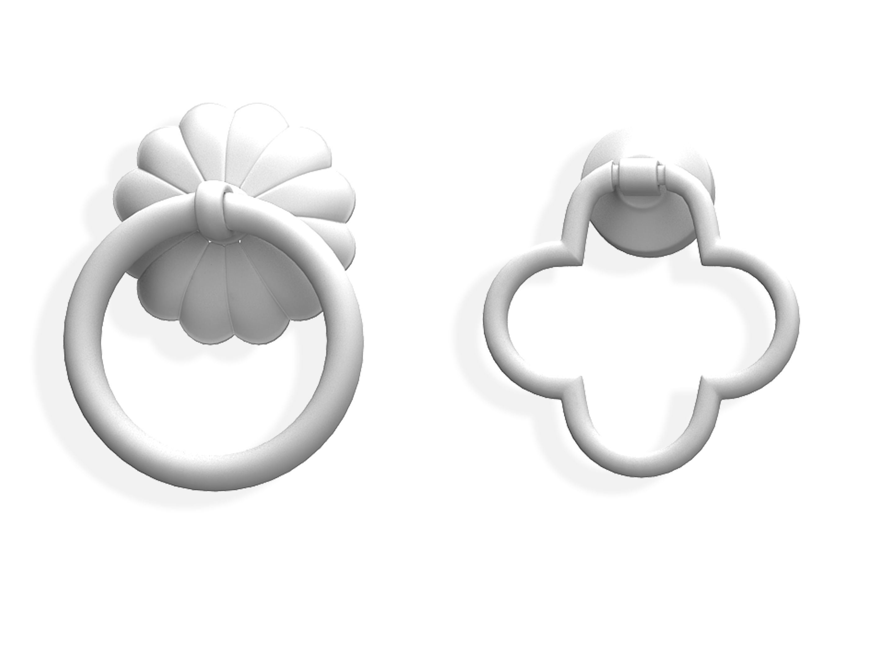 Chinese knocker Low-poly 3D model_8